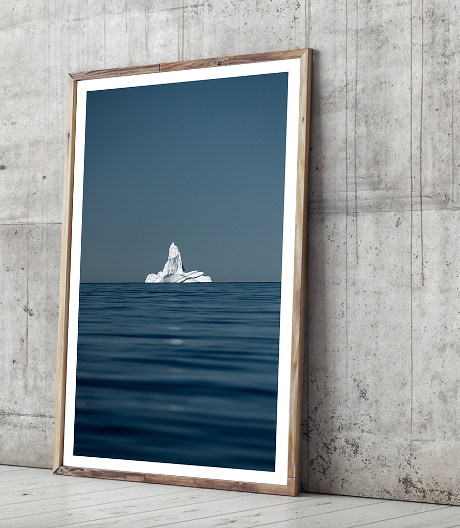 Photography frame showing iceberg in Greenland.