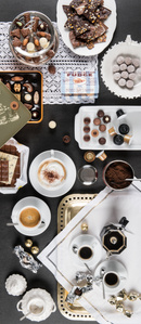 Coffee and chocolate products photographed in the studio in Zurich, Switzerland.