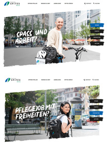 Publication tearsheet for an image campaign for Spitex Zurich in Switzerland.