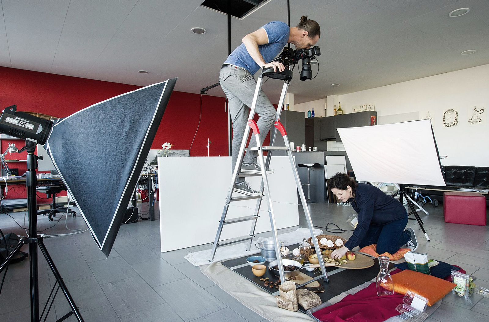 Commercial photographer in his studio in Zurich, Switzerland.