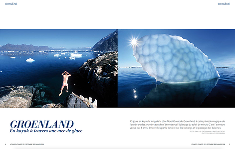 Publication tearsheet with impressions of an adventure North Greenland.