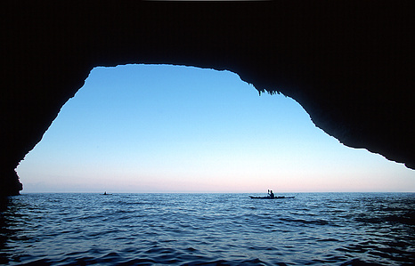 Paddling deep into the sea caves near Bonifacio. with huge cliffs, numerous coves and crystal clear waters, Corsica’s west coast is a gem for every paddler.
