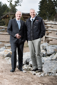 On site portrait of Martin Neville, chairman of the board and Alex Rübel CEO at Zoo Zurich photographed by Jean-Luc Grossmann, portrait and editorial photographer living in Zurich, Switzerland.