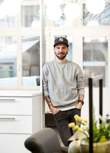 Alessandro Cecca in his hairdresser salon  in Zurich