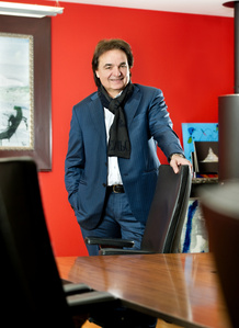 Editorial portrait of Christian Constantin, president of FC Sion, photographed by Jean-Luc Grossmann, portrait photographer from Zurich, Switzerland.
