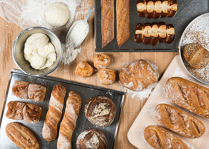 Bakery products from above.