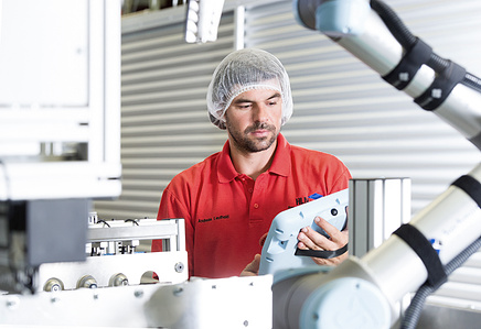 Industrial worker at work in the factory.