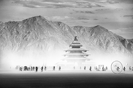 Travel photographer Switzerland – The Temple at Burning Man standing proud on the Playa.