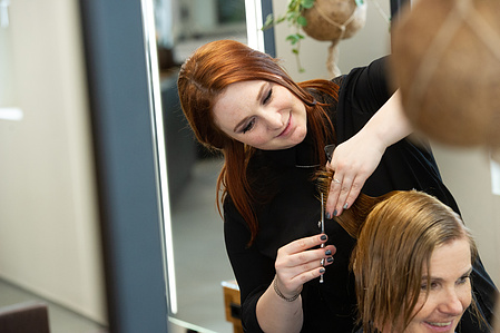 Hairdresser at work.