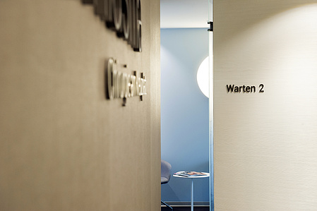 Interior photography of entrance – The Clinic, Zurich, Switzerland.