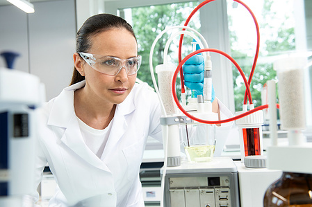 Researcher  working in a pharmaceutical laboratory in Zurich, Switzerland.