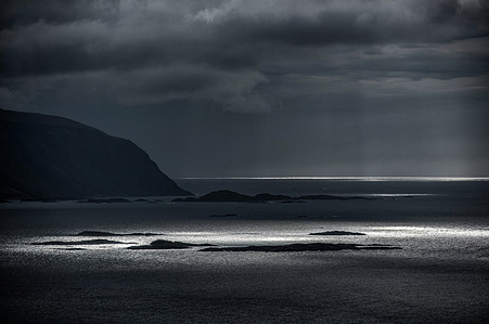 Dramatic monochrome landscape.
