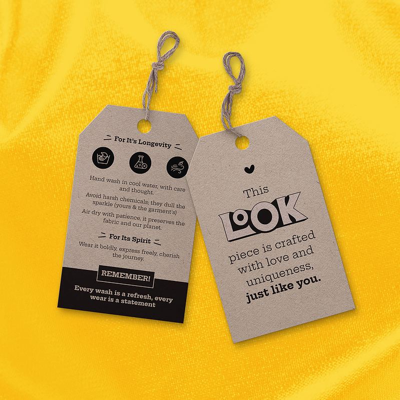 Love and care tags on brown tag