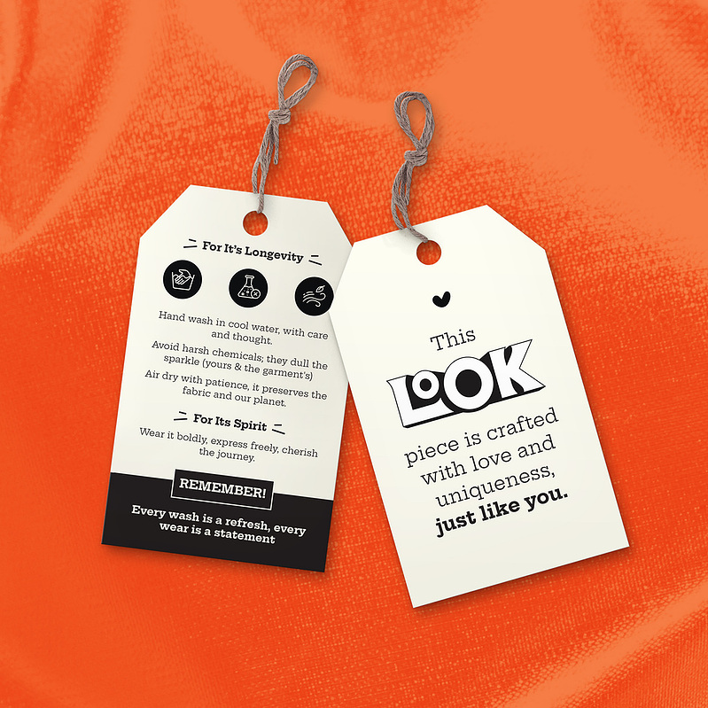 Love and care tags on white tag