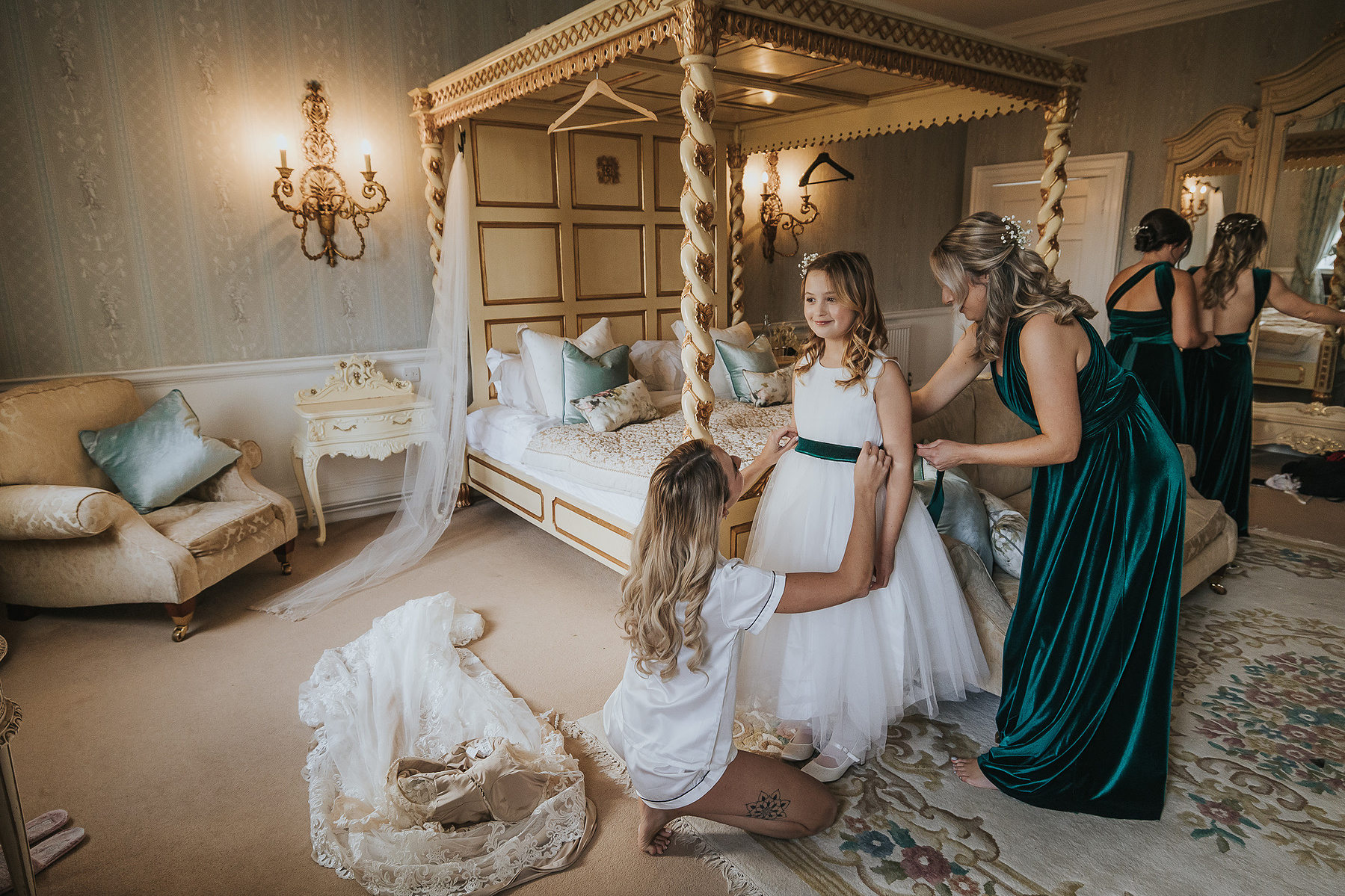 Bridal Preparations-Christmas-Wedding Day-Norwood Park-Nottinghamshire- Bride and Groom