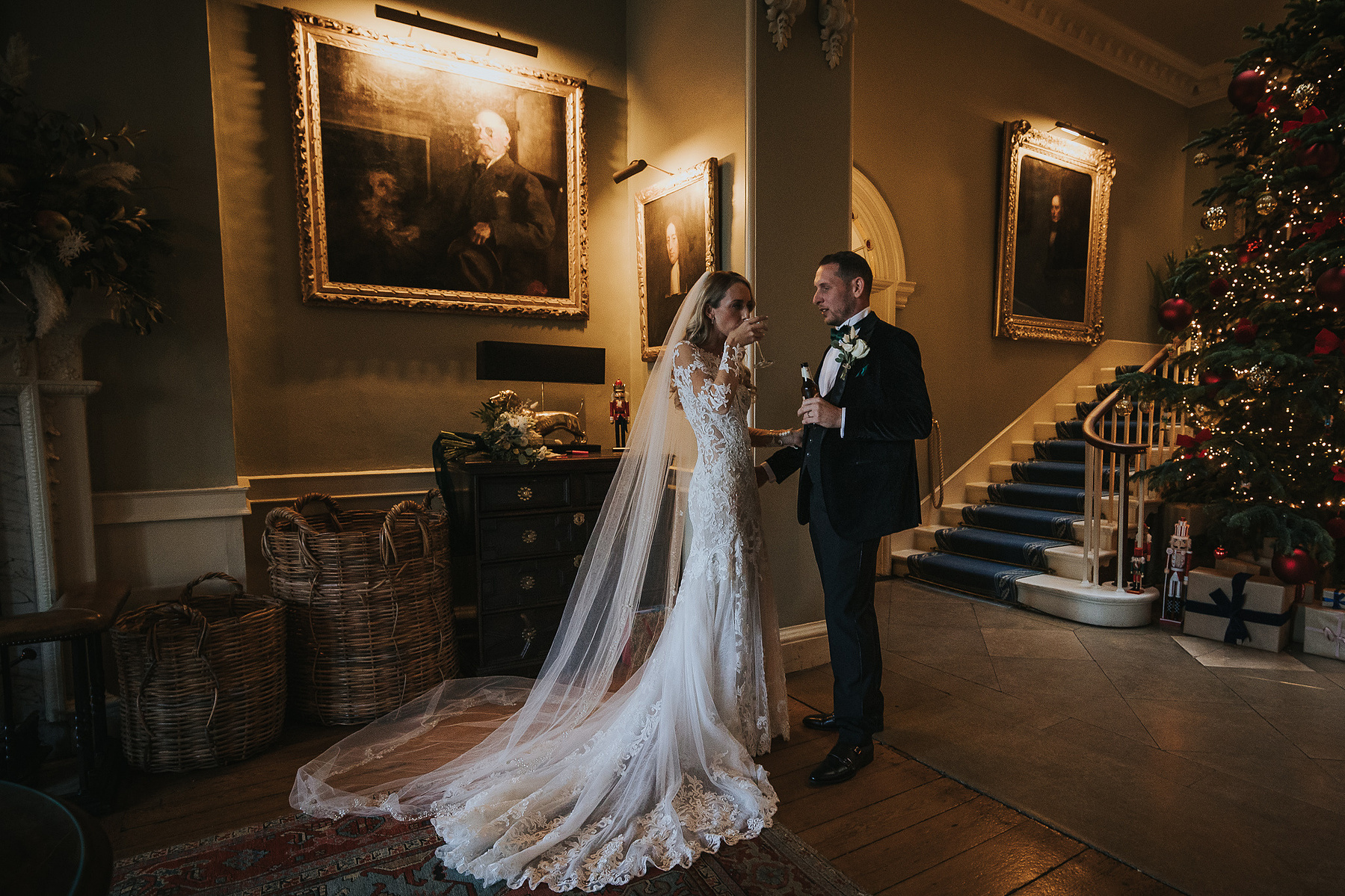 Christmas-Wedding Day-Norwood Park-Nottinghamshire- Bride and Groom