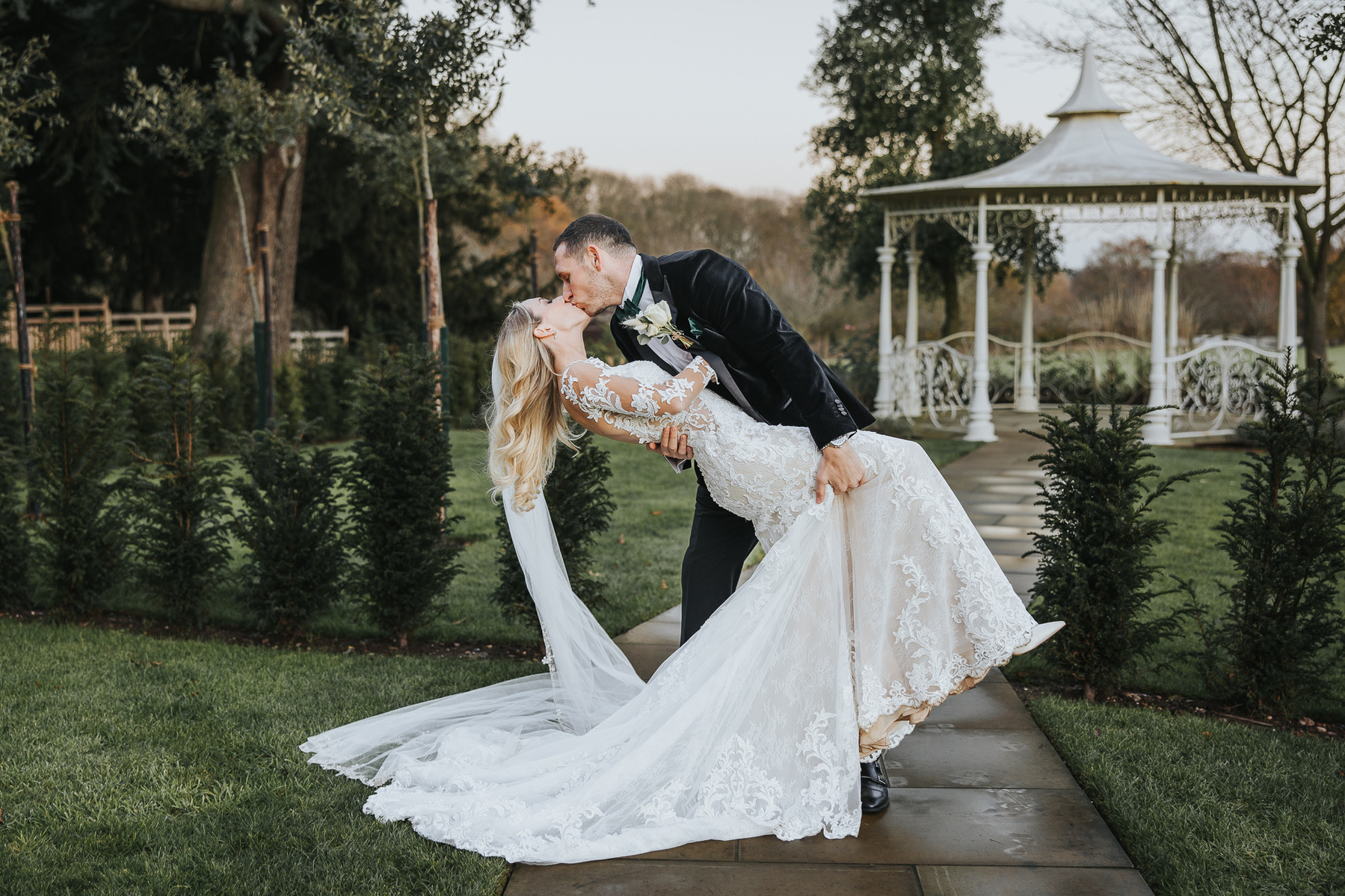 Bride and Groom-Christmas-Wedding Day-Norwood Park-Nottinghamshire- Bride and Groom