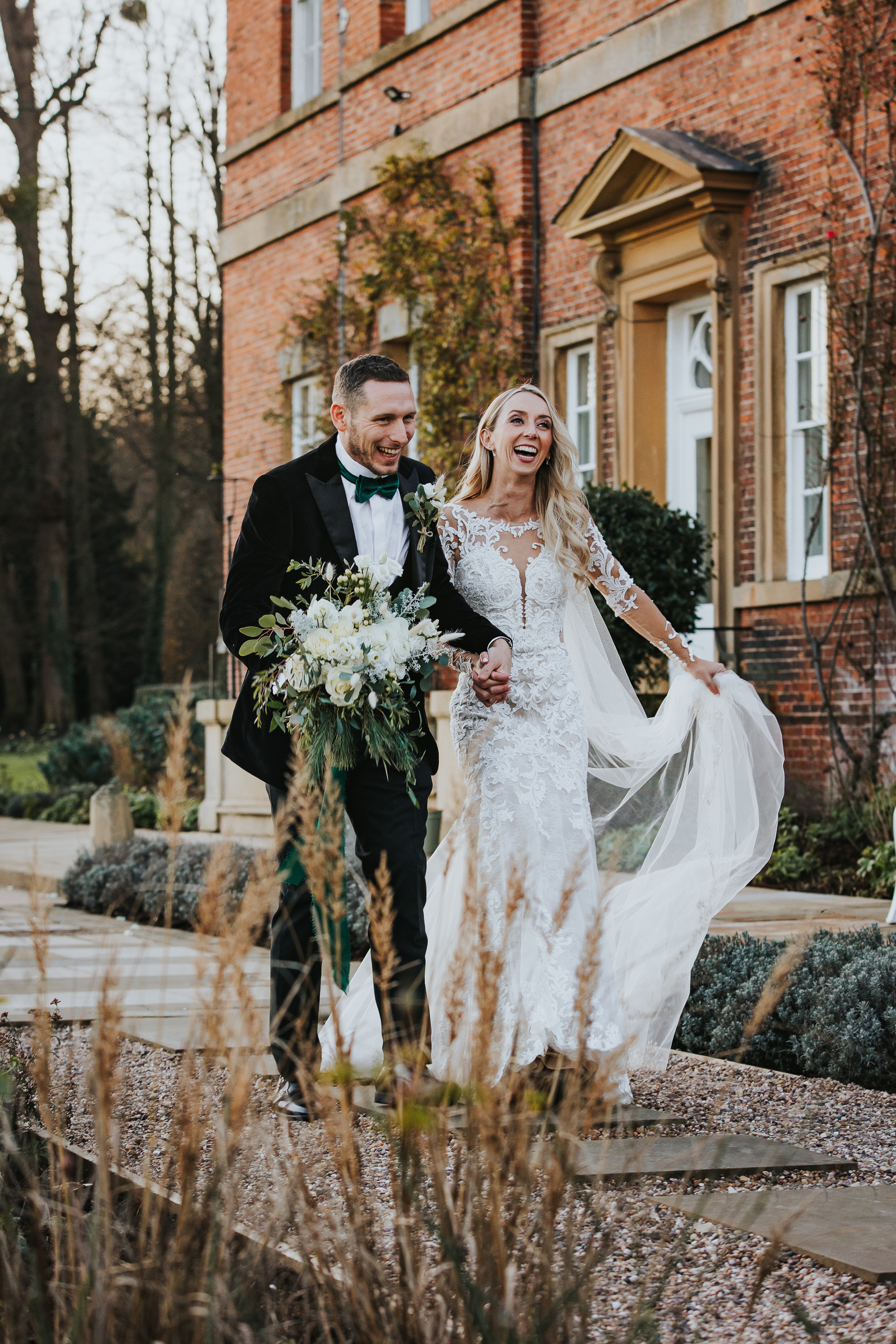 Bride and Groom-Christmas-Wedding Day-Norwood Park-Nottinghamshire- Bride and Groom