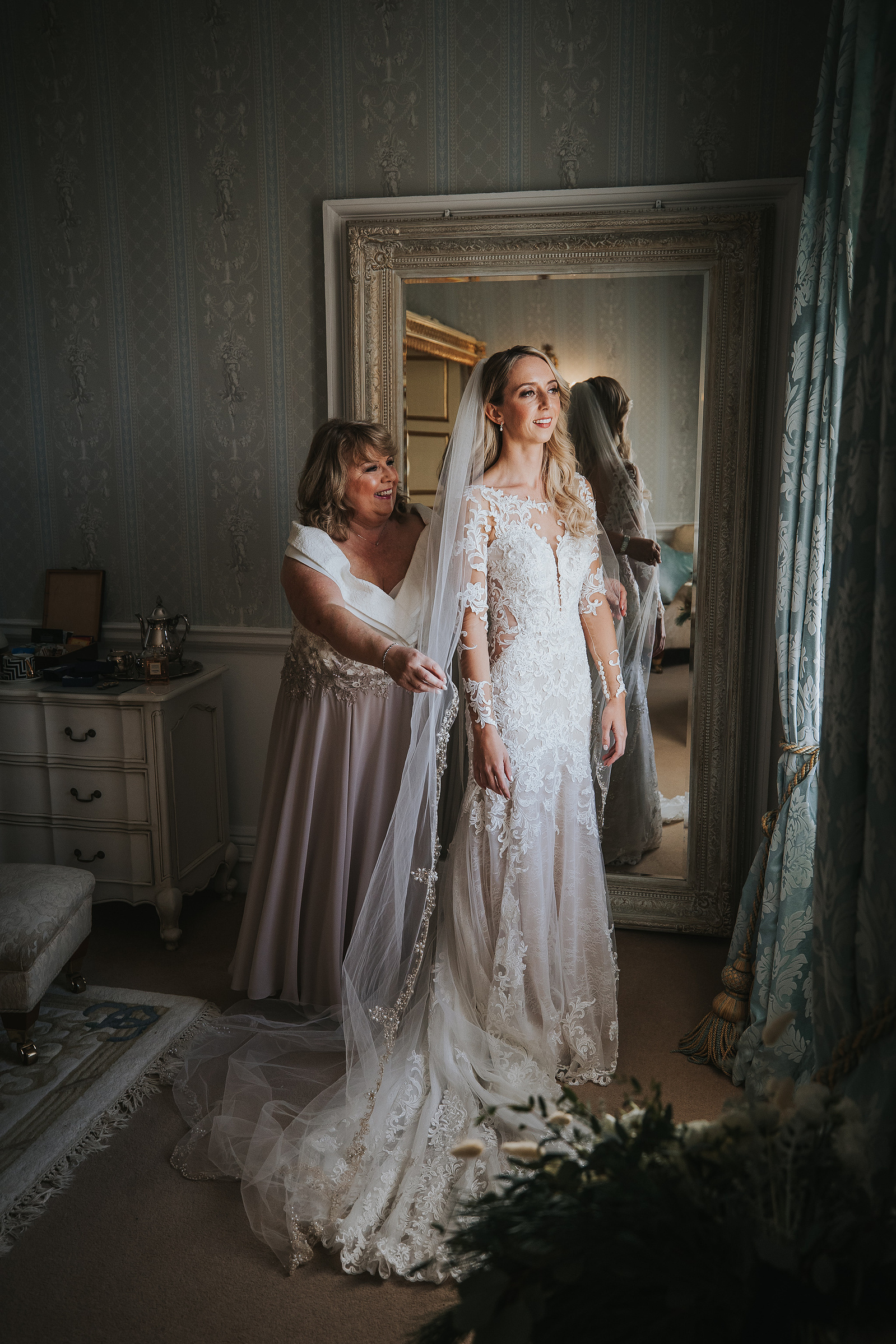 Bridal Preparations-Christmas-Wedding Day-Norwood Park-Nottinghamshire- Bride and Groom