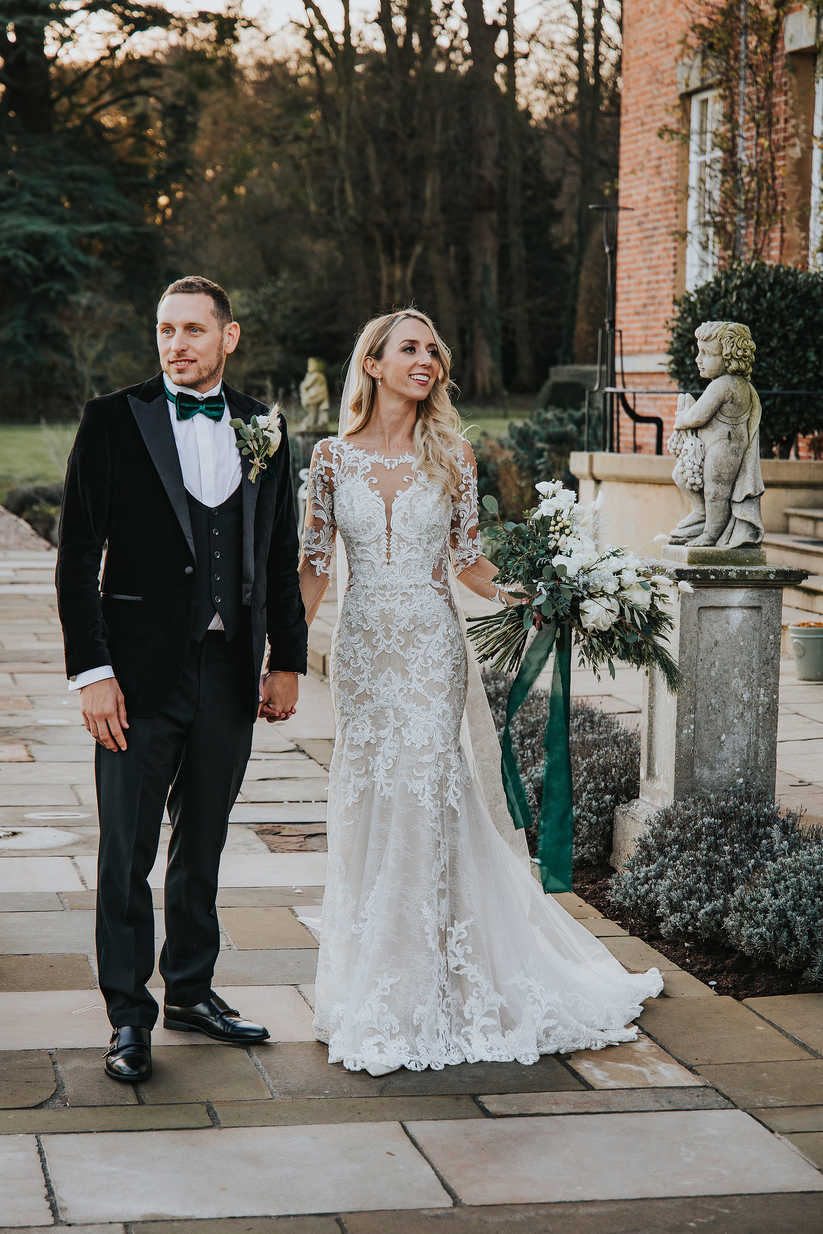 Bride and Groom-Christmas-Wedding Day-Norwood Park-Nottinghamshire- Bride and Groom