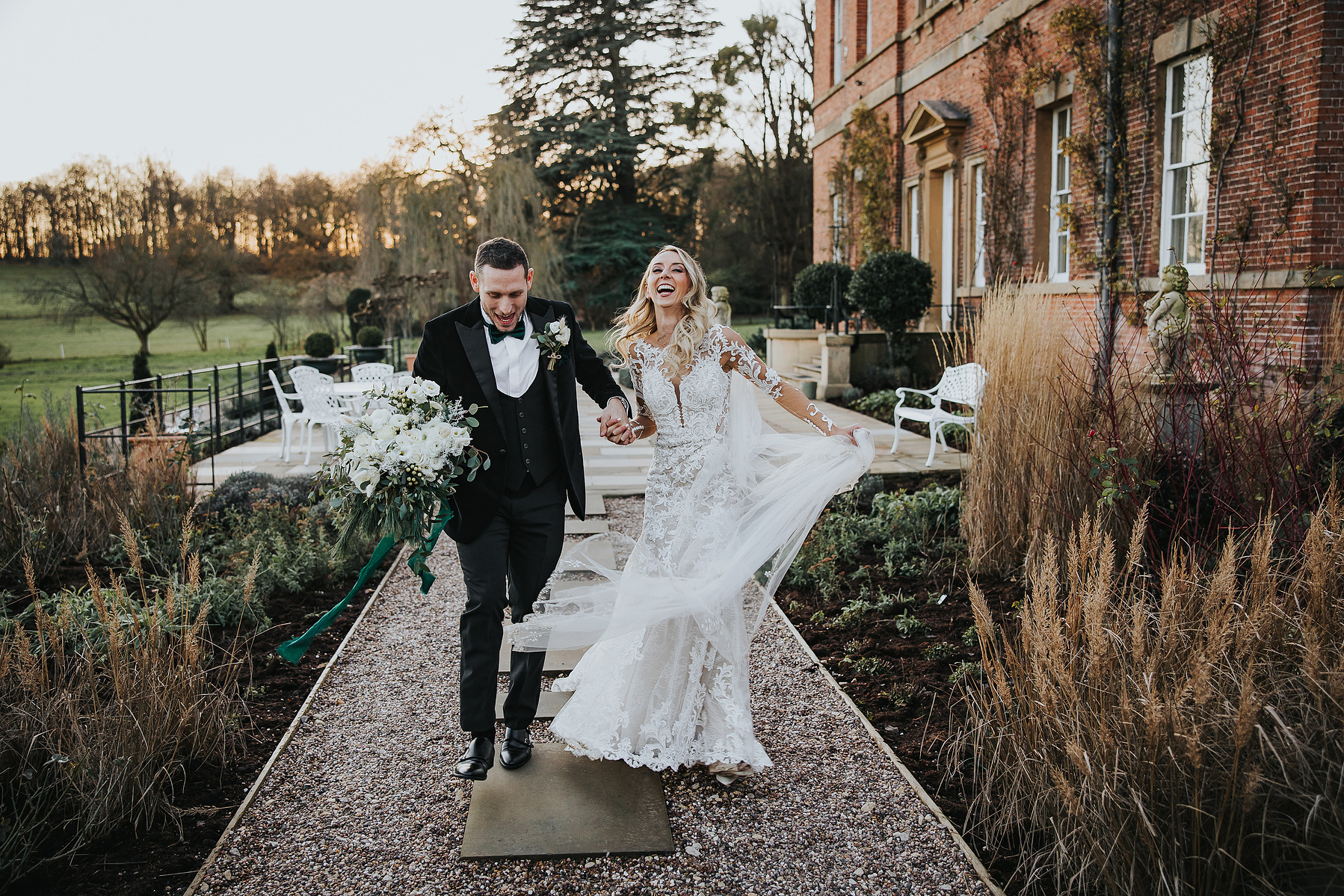 Bride and Groom-Christmas-Wedding Day-Norwood Park-Nottinghamshire- Bride and Groom