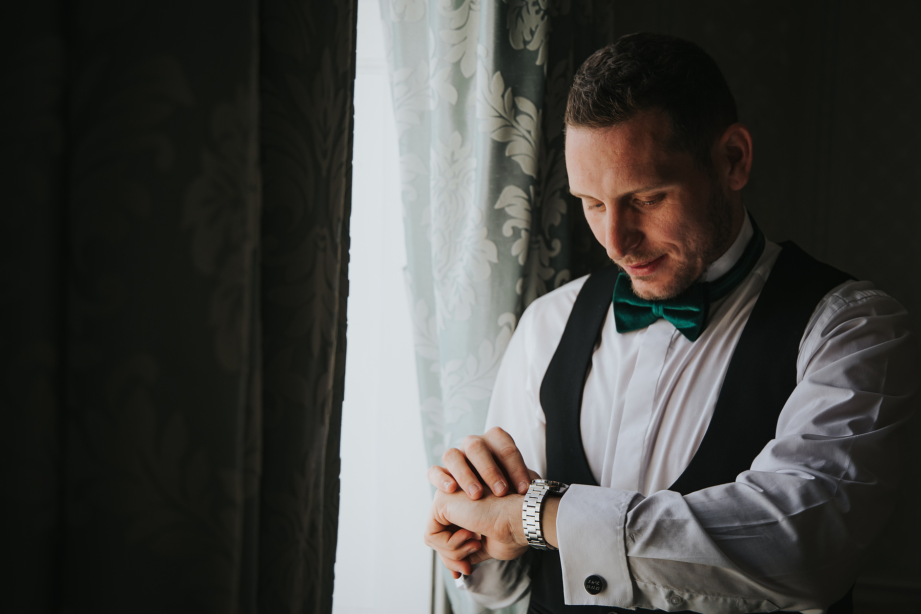 Groom Preparations-Christmas-Wedding Day-Norwood Park-Nottinghamshire- Bride and Groom