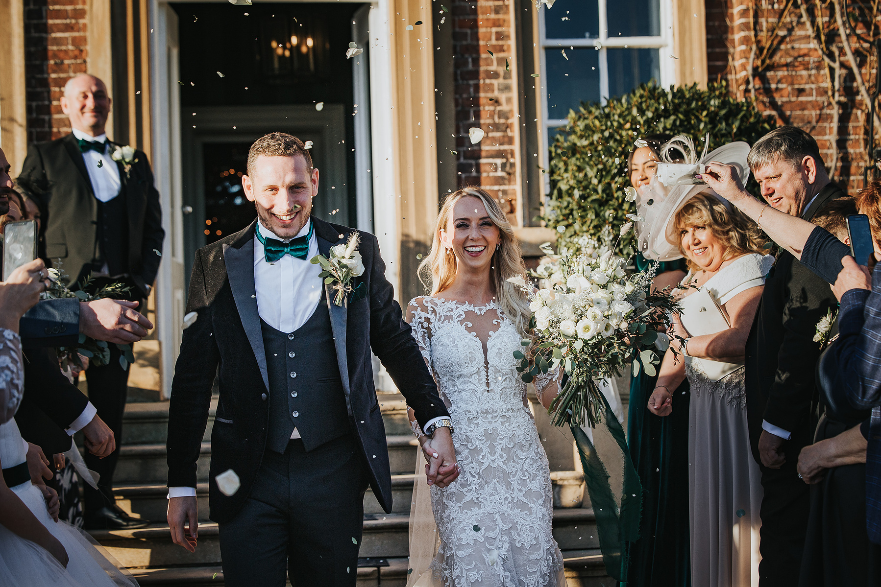 Confetti-Christmas-Wedding Day-Norwood Park-Nottinghamshire- Bride and Groom