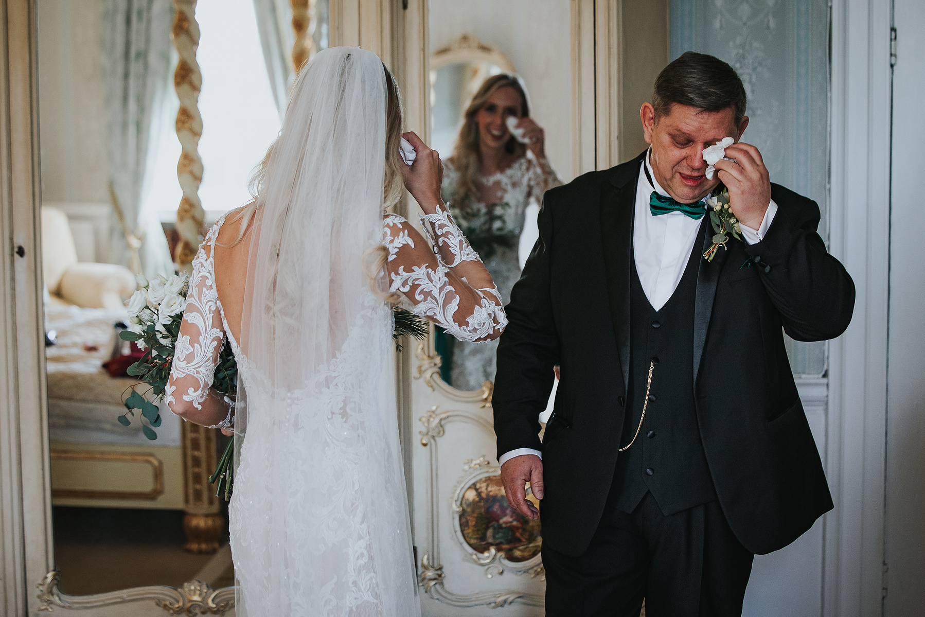 Bridal Preparations-Christmas-Wedding Day-Norwood Park-Nottinghamshire- Bride and Groom