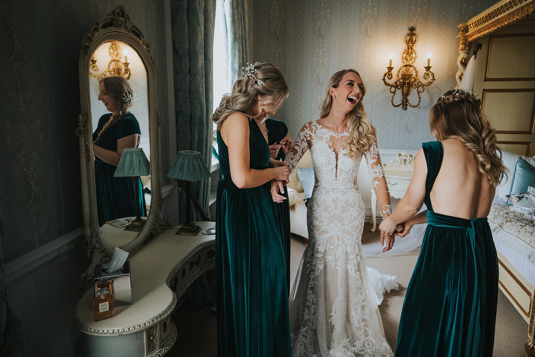 Bridal Preparations-Christmas-Wedding Day-Norwood Park-Nottinghamshire- Bride and Groom
