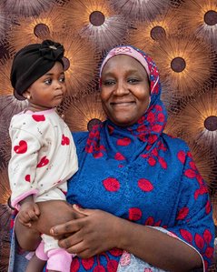 SOKOTO, NGA - July 5, 2023: Portrait of Nana Firdausi Umar and her mum; Rashida Umar at Rumbukawa Primary Health Care center, Sokoto state, Nigeria. CREDIT: Taiwo Aina 

