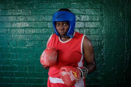 Female boxer in Lagos Nigeria, from Game of confidence by Taiwo Aina 