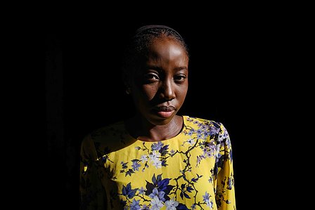 ABUJA, NGA - DECEMBER 5, 2023: Portrait of Nkem Azinge, 34, who lives with sickle cell disease in Abuja (as do 2 of her 3 siblings), and who had been saving up for the treatment in India but is now thinking about trying elsewhere, Wuse,Abuja, Nigeria. CRE