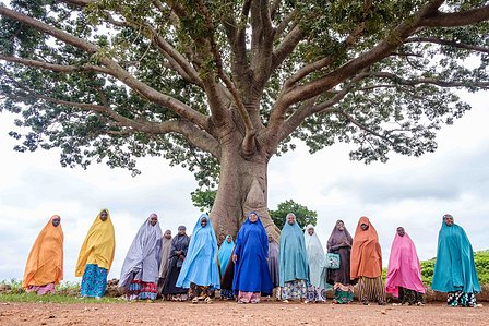 KADUNA, NGA - August 10, 2023: Group photograph of  Married Adolescent Safe Space mentees of center for Girls education at Soba LGA, Kaduna state, Nigeria. CREDIT: Taiwo Aina