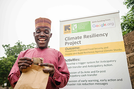 YOLA, NGA - October 5, 2023: Portrait of Salihu Yahaya (42); a livestock farmer as he receives fund from IRC in Dasin Hausa community, Fufoire LGA, Adamawa State Nigeria. Salihu Yahaya is a beneficiary of climate resilency project. According to Salihu, he