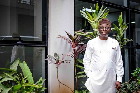 LAGOS, NGA - FEBRUARY 12, 2023: Portrait of Pastor Tunde Bakare in his church on February 12, 2023 in Global Citadel Community Church, Lagos, Nigeria. Pastor Tunde Bakare is the founder of Global Citadel Community Church and a popular politician. CREDIT: 