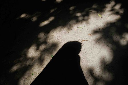MAIDUGURI, NGA - April 11, 2024: Portrait of Saratu Dauda; 26, in Maiduguri. Saratu was abducted at age 16 on April 14, 2014, by Boko Haram, then married off to one of the terrorists. This was because she was given the option to either marry or be a slave
