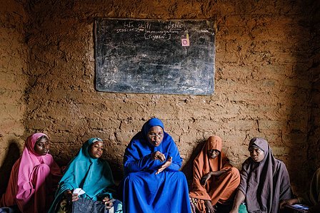 KADUNA, NGA - August 10, 2023: Ongoing Married Adolescent Safe Space anchored by mentor Rahmatu Abubakar of center for Girls education at Soba LGA, Kaduna state, Nigeria. CREDIT: Taiwo Aina