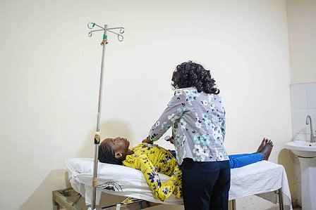 ABUJA, NGA - DECEMBER 5, 2023:  Nkem Azinge during her medical checkup at National hospital, Abuja, Nigeria. CREDIT: Taiwo Aina for The New York Times