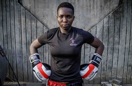 Female boxer in Lagos Nigeria, from Game of confidence by Taiwo Aina 