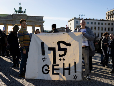 16.03.2023 Protest against Prime Minister Benjamin Netanyahu and the new governmental reforms. Berlin, Germany.