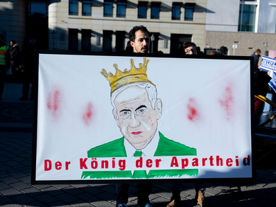 16.03.2023 Protest against Prime Minister Benjamin Netanyahu and the new governmental reforms. Berlin, Germany.