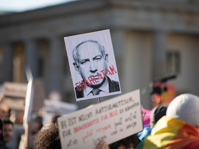 16.03.2023 Protest against Prime Minister Benjamin Netanyahu and the new governmental reforms. Berlin, Germany.