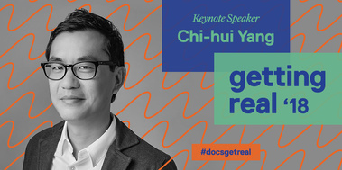 Getting Real '18 Documentary Conference social media marketing graphic design by Susan Q Yin feat. Keynote speaker Chi-hui Yang of Ford Foundation