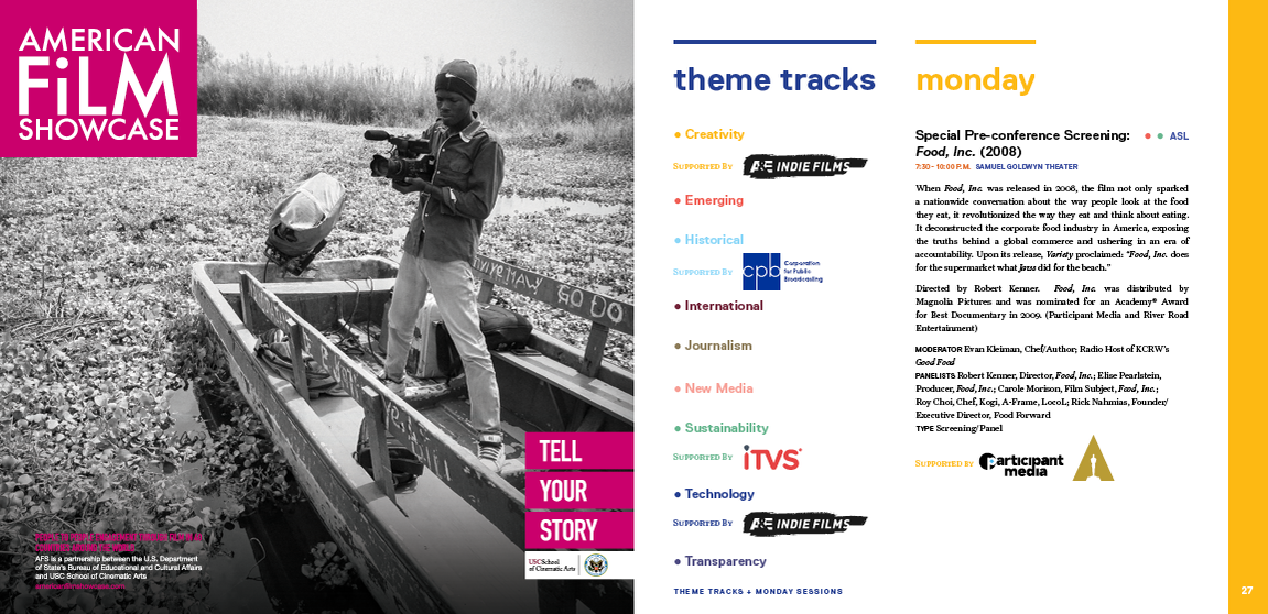Getting Real '18 Documentary Conference program design by Susan Q Yin