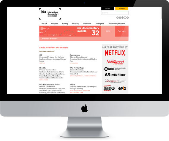 IDA Documentary Awards web by Susan Q Yin