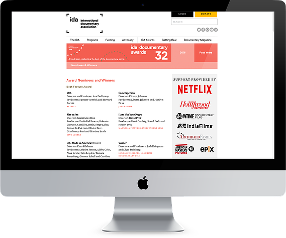 IDA Documentary Awards web by Susan Q Yin
