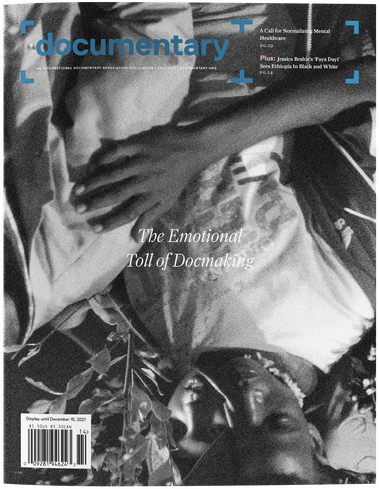 Cover of Fall 2021 issue of Documentary magazine featuring film still from Faya Dayi.