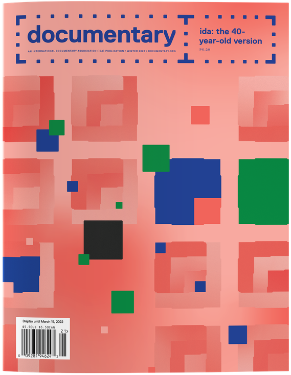 Cover of Documentary Magazine Winter 2022 issue, designed by Susan Yin and Gabe Loredo.