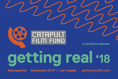 Getting Real '18 Documentary Conference social media marketing graphic design by Susan Q Yin recognizing sponsor Catapult Film Fund