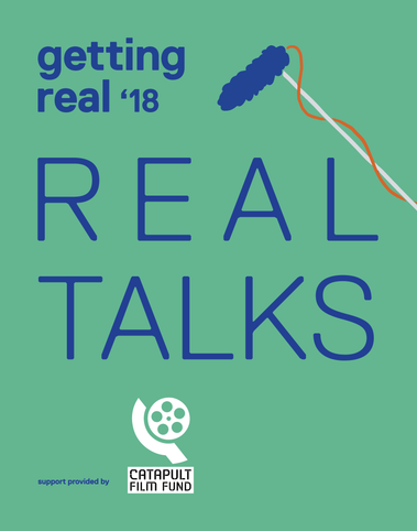 Getting Real '18 Documentary Conference branding signage graphic design by Susan Q Yin